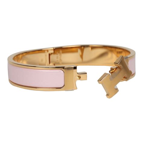 hermes clic h rose candeur|Hermès Rose Candeur Enamel Clic H Bracelet PM .